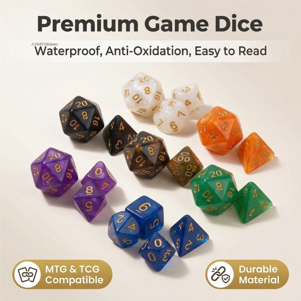 7pcs Set Dice Board Games Roll - đánh giá và giá Board Game Verdant
